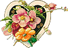 Gif animé coeur de fleurs